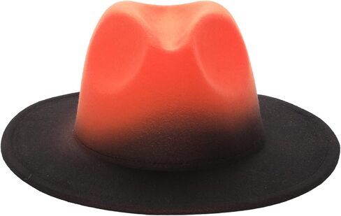 Gradient-Colored Dress Hats for Men, Women's Fedoras, Felt Panama Wide-Brimmed Hats, Suitable for Holiday Parties. in Saudi Arabia