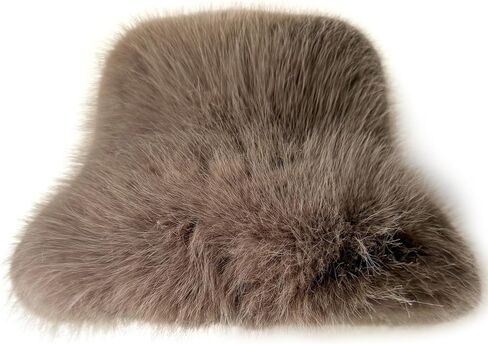 FHQHTH Women's Fluffy Faux Fur Bucket Hat Warm Fuzzy Winter Cap Cozy Soft Outdoor Fashion Hat in Saudi Arabia