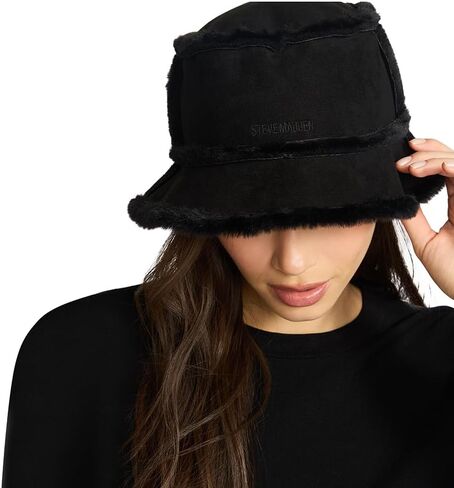Steve Madden Womens Faux-Shearling Bucket Hat in Saudi Arabia