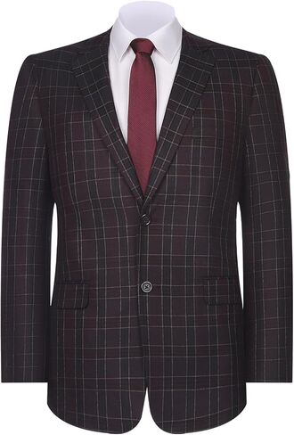 Men's Sport Coat Classic Fit Plaid Causal Blazer 2 Button Suit Jacket for Daily Business Wedding Wear in Saudi Arabia