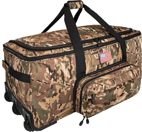150L Large Rolling Duffle Bag with Wheels, Heavy Duty 32'' Tri-Wheel Gear Hauler for Camping,Moving Sports Equipment, Military & Airline Checked Bag Approved,Black in Saudi Arabia