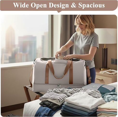 Extra Large Travel Duffle Bag with Shoe Compartment & Toiletry Bag, XL Weekender Bags for Women, Carry On Overnight Bags for Gym Sports, Water-Resistant Hospital Bag for Labor and Delivery in Saudi Arabia