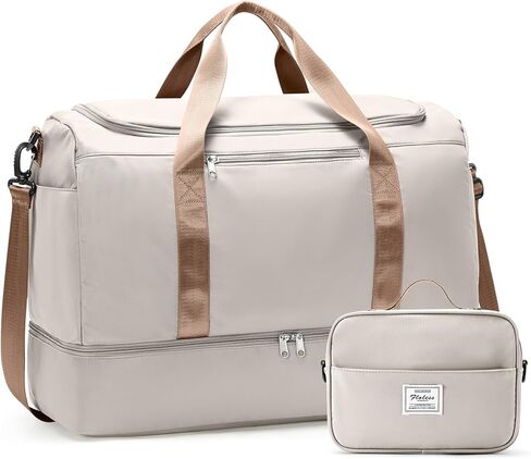 Extra Large Travel Duffle Bag with Shoe Compartment & Toiletry Bag, XL Weekender Bags for Women, Carry On Overnight Bags for Gym Sports, Water-Resistant Hospital Bag for Labor and Delivery in Saudi Arabia