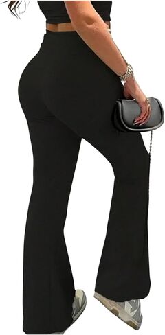 3 Piece Plus Size Women’s Flare Leggings for Women High Waisted Yoga Pants Black Flared Leggings Bootcut Lounge Pants in Saudi Arabia