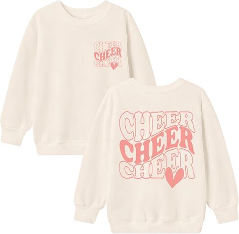 Cheer Sweatshirts for Girls Cheerleader Graphic Sweatshirt Teen Girl Preppy Funny Letter Print Shirt Pullover Tops in Saudi Arabia