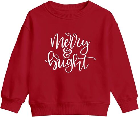 Christmas Sweatshirts Kids Boys Girls 2-6 Years Merry And Bright Sweatshirts Toddler Xmas Long Sleeve Shirt in Saudi Arabia