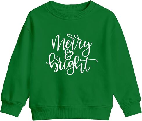 Christmas Sweatshirts Kids Boys Girls 2-6 Years Merry And Bright Sweatshirts Toddler Xmas Long Sleeve Shirt in Saudi Arabia