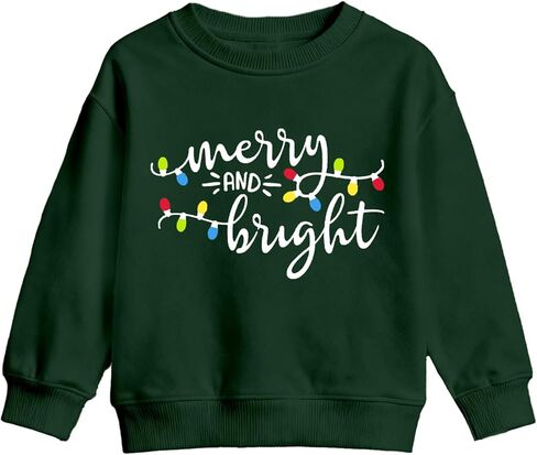 Christmas Sweatshirts Kids Boys Girls 2-6 Years Merry And Bright Sweatshirts Toddler Xmas Long Sleeve Shirt in Saudi Arabia
