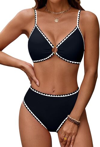 Blooming Jelly Womens Bikini Sets Color Block Two Piece Swimsuit O Ring Stitched Bathing Suit 2026 in Saudi Arabia