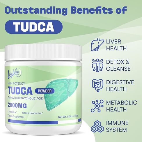 TUDCA Powder Liver Support Supplement – 2000mg High Absorption Liver Detox & Repair Support with Milk Thistle,Artichoke,Bile Salts,Ox Bile,Herbal Blend– 30 Servings, Non-GMO in Saudi Arabia