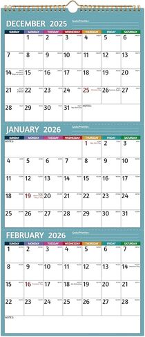 2025-2026 Magnetic Calendar for Refrigerator - 18 Monthly Calendar from Jan 2025 - Jun 2026, 13 x 11.5 In, Magnetic Fridge Calendar 2025 with Strong Magnets, Thick Paper, Ample Writing Space, Greenery in Kuwait