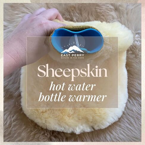 Natural Sheepskin Hot Water Bottle Rubber with Soft Cover, Hot Water Bottle for Pain Relief, Hot Water Bag for Cramps, 2 liters Hot Bottle Warmer, East Perry Premium Sheepskin hot Bottle Warmer in Saudi Arabia