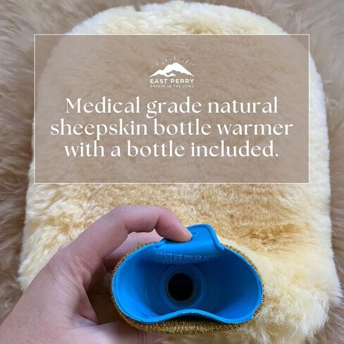 Natural Sheepskin Hot Water Bottle Rubber with Soft Cover, Hot Water Bottle for Pain Relief, Hot Water Bag for Cramps, 2 liters Hot Bottle Warmer, East Perry Premium Sheepskin hot Bottle Warmer in Saudi Arabia