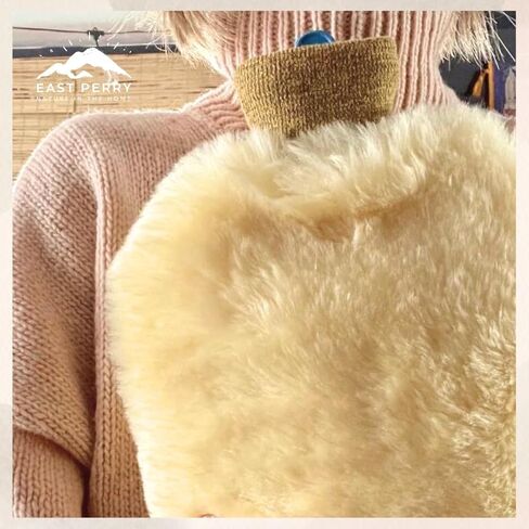 Natural Sheepskin Hot Water Bottle Rubber with Soft Cover, Hot Water Bottle for Pain Relief, Hot Water Bag for Cramps, 2 liters Hot Bottle Warmer, East Perry Premium Sheepskin hot Bottle Warmer in Saudi Arabia