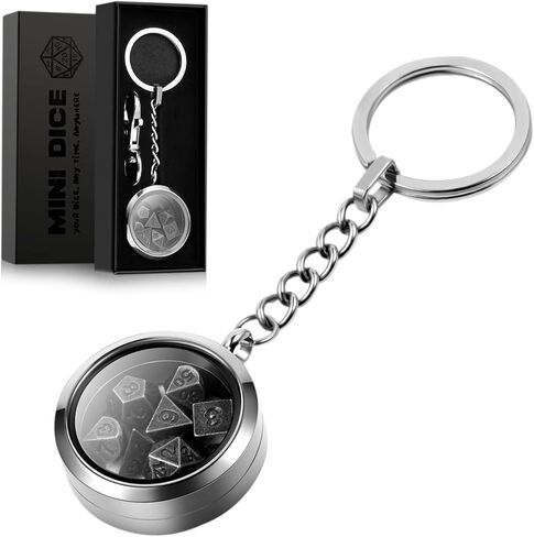 Mini Metal D&D Dice,DNDND 6mm Metallic Dice Set with Keychain and Gift Dice Box for Dungeons and Dragon DND Game (Copper with Rose Gold Case) in Kuwait