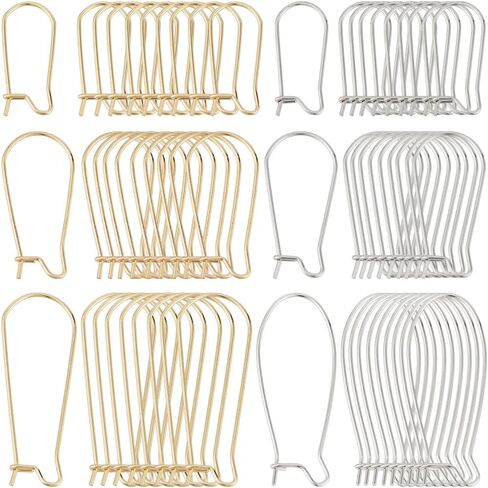 1 Box 120Pcs Kidney Wire Earring Hooks Kidney Teardrop Ear Wire Gold Dangle U Shaped Long Hoop Ear Wires with 33mm Stainless Steel Kidney Earring Hooks for Jewelry Making Supplies DIY Craft in Saudi Arabia
