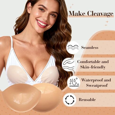 Majurphy Natural Push up Sticky Bra Insert Pads | Double Sided Adhesive Inserts | Stick on for Sports Bra Swimsuit in Saudi Arabia