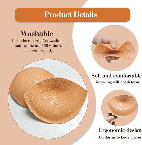 Majurphy Natural Push up Sticky Bra Insert Pads | Double Sided Adhesive Inserts | Stick on for Sports Bra Swimsuit in Saudi Arabia
