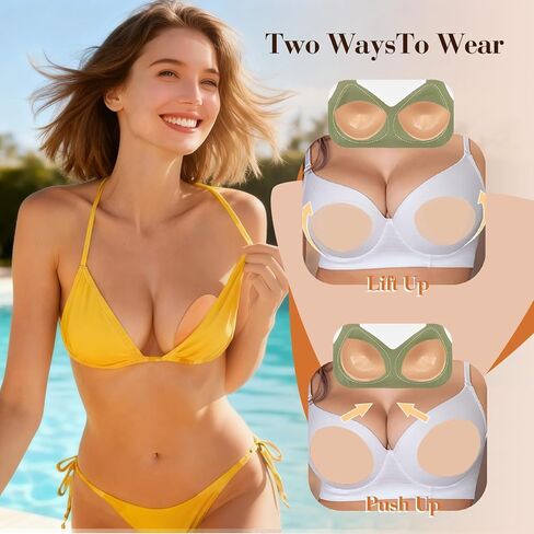 Majurphy Natural Push up Sticky Bra Insert Pads | Double Sided Adhesive Inserts | Stick on for Sports Bra Swimsuit in Saudi Arabia