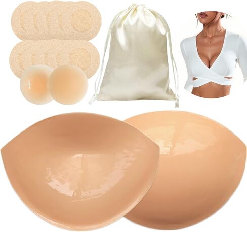 Majurphy Natural Push up Sticky Bra Insert Pads | Double Sided Adhesive Inserts | Stick on for Sports Bra Swimsuit in Saudi Arabia