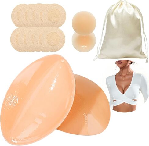 Majurphy Natural Push up Sticky Bra Insert Pads | Double Sided Adhesive Inserts | Stick on for Sports Bra Swimsuit in Saudi Arabia