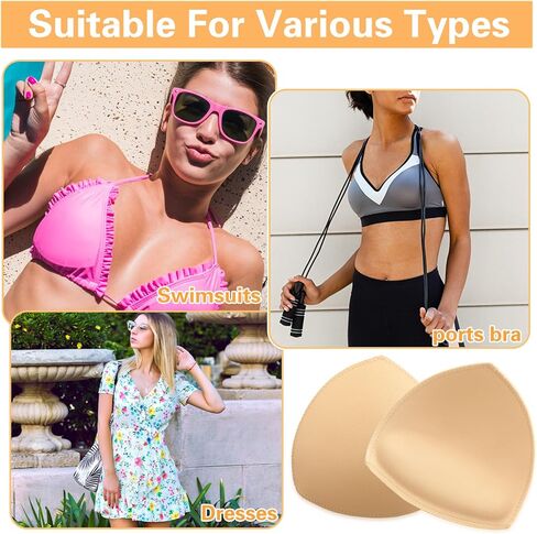 3 Pairs Bra Pads Inserts Push up,Removable Sports Breast Enhancers Inserts Enhancers for Dresses Swimsuits Bikini in Saudi Arabia