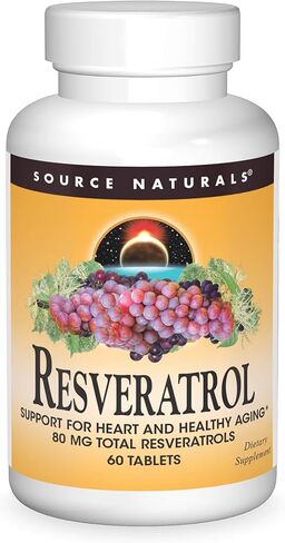 Source Naturals ريسفيراترول، للقلب والشيخوخة الصحية*، 80 ملجم - 120 قرصًا in Saudi Arabia