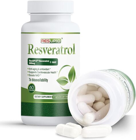 مكمل Liposomal NAD+ ريسفيراترول 1300 مجم، ريسفيراترول متحول عالي التوافر الحيوي 10، مع قوة إضافية NAD Plus، يدعم الشيخوخة وصحة القلب والأوعية الدموية والطاقة الخلوية، 60 كبسولة in Kuwait