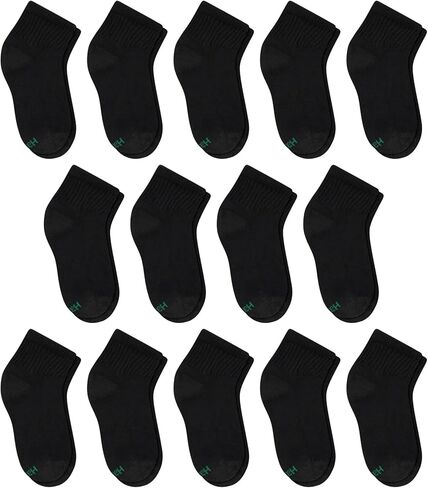 Hanes boys Ankle Socks, 14 Pairs, Stretch-cotton Socks for Boys, Moisture-wicking, Cushioned in Saudi Arabia