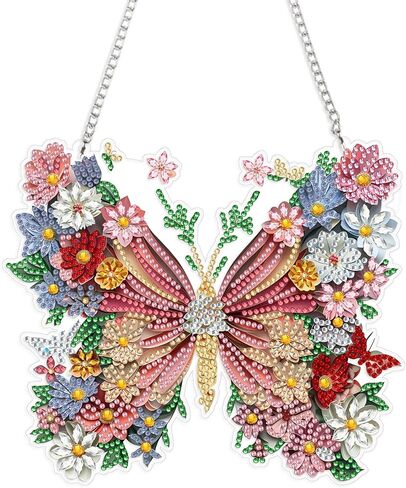 Eiflow DIY Hanging Diamonds Painting Eagle Pendant Kit, 8.6x7.6inch Special Diamond Gem Art Painting Ornament, Acrylic Diamond Art Board with Chain, Box Package in Kuwait