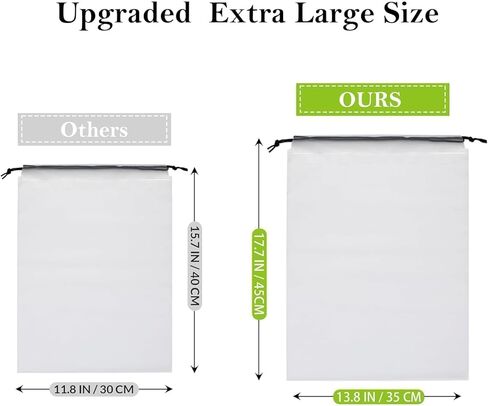 6 Pack Extra Large Clear Waterproof Travel Shoe Bags, 17.7" x 13.8" Dustproof Portable Storage for Men and Women in Saudi Arabia