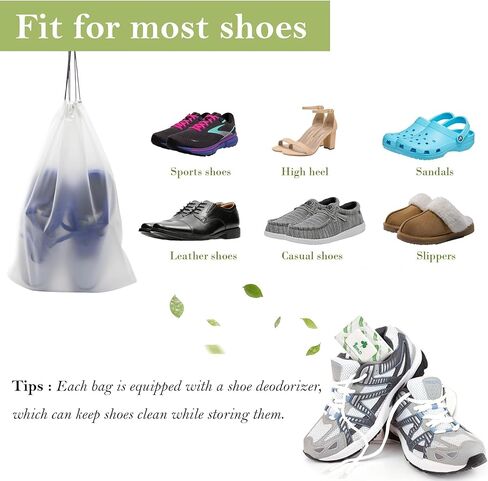 6 Pack Extra Large Clear Waterproof Travel Shoe Bags, 17.7" x 13.8" Dustproof Portable Storage for Men and Women in Saudi Arabia