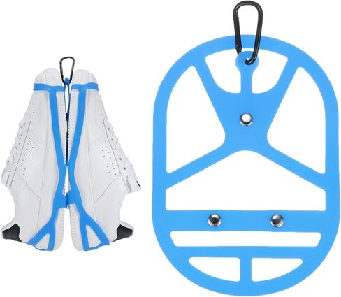 Shoe Holster for Backpack [1SET] - Elastic Silicone Footwear Holder with Clip Use for Travel & Outdoors & Sports - [Cyan-Blue-XL] Hang Extra Shoes Cleats Boots in Saudi Arabia