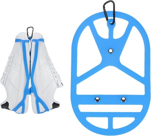 Shoe Holster for Backpack [1SET] - Elastic Silicone Footwear Holder with Clip Use for Travel & Outdoors & Sports - [Cyan-Blue-XL] Hang Extra Shoes Cleats Boots in Saudi Arabia