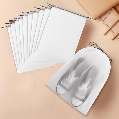 10 PCS Shoe Bags for Travel 11.8" x 7.8" Clear Drawstring Shoe Storage Bags for Travel Packing in Saudi Arabia