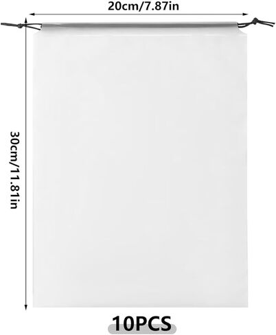10 PCS Shoe Bags for Travel 11.8" x 7.8" Clear Drawstring Shoe Storage Bags for Travel Packing in Saudi Arabia