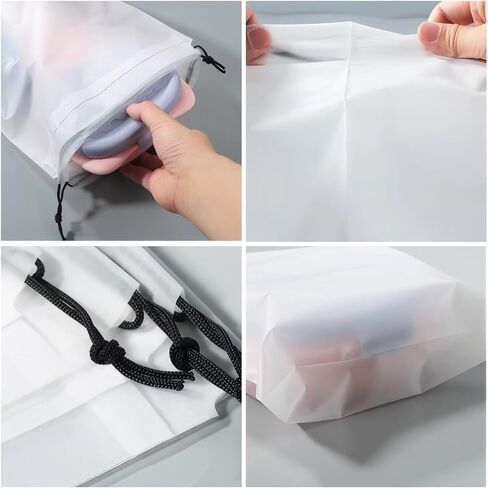 10 PCS Shoe Bags for Travel 11.8" x 7.8" Clear Drawstring Shoe Storage Bags for Travel Packing in Saudi Arabia
