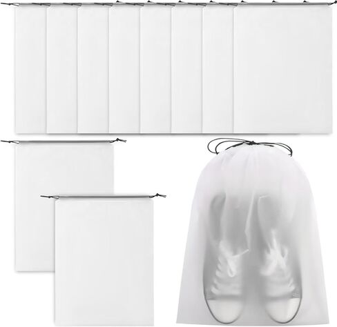 10 PCS Shoe Bags for Travel 11.8" x 7.8" Clear Drawstring Shoe Storage Bags for Travel Packing in Saudi Arabia