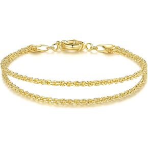 Gold Bracelets For Women 14K Gold Bracelet For Women Layered Bracelet For Womens Beauty In Simplicity Understated Handmade Rope Bracelets For Womens 6.7/7.5/8.3 Inches in Saudi Arabia