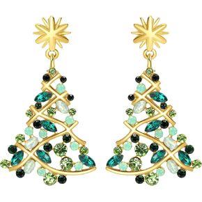 Christmas Earrings for Women Xmas Tree Dangle Earrings Sparkling Rhinestone Gold Snowflake Jewelry Holiday Party Gift for Christmas Accessories in Kuwait