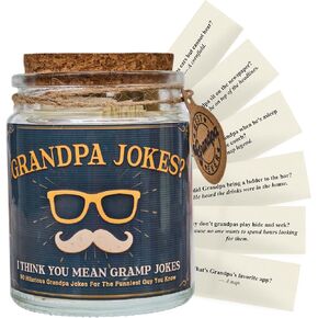 Grandpa Gifts, Gifts for Grandpa, Birthday, Christmas, Fathers Day Gift From Grandkids, Decorative Glass Jar with 90 Jokes in Saudi Arabia