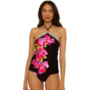 Trina Turk Women's Bougainvillea Reversible Ring Tankini, Casual, Floral Print, Swimsuit Tops in Kuwait