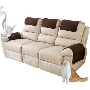 غطاء ذراع الكرسي بذراعين، غطاء مسند الرأس للأريكة المريحة، غطاء ذراع الكرسي المبطن مع جيوب، واقيات للأريكة مقاومة للماء وغير قابلة للانزلاق، كلب أليف (جمل، مقعد واحد 3 قطع) in Kuwait