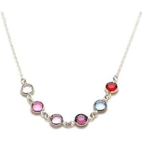 قلادة جوهرة الميلاد للأمهات مع أحجار الميلاد قلادة الجدة من الفضة الإسترليني مجوهرات جوهرة الميلاد هدايا عيد الأم هدايا الجدة لها in Kuwait