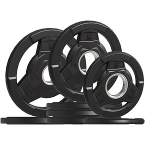 لوحة وزن 2 بوصة مطلية بالمطاط بقبضة أوليمبية للحديد، ألواح وزن من الحديد الزهر الصلب لتدريب القوة، رفع الأثقال، كروس فيت، صالة الألعاب الرياضية المنزلية، فردية وزوجية، 2.5/5/10/15/25/35/45 رطل in Kuwait