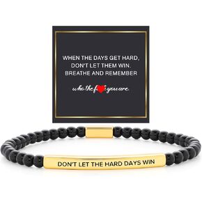 Dont Let The Hard Days Win Inspirational Bracelets for Women, Elastic Beaded Bracelet Christmas Birthday Jewelry Gift in Saudi Arabia