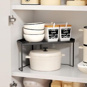 Stackable Metal Kitchen Cabinet Organizer,Kitchen Corner Shelf with Non-Slip Mat,Bathroom Organizer,Storage Shelf for Cabinet/Bathroom/Countertops/Utensils in Saudi Arabia