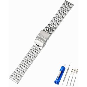 Quick Release Stainless Steel Watch Band Replacement for Men Women，Metal Chain Watch Strap Width 20mm 22 mm in Kuwait