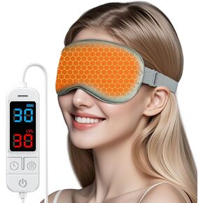 Heated Eye Mask for Dry Eyes, USB Warm Compress with Temperature & Timer Control, Electric Eye Heating Pad for Stye, Chalazion, Blepharitis, MGD, Puffiness, Dark Circles & Eye Strain Relief Gray in Kuwait