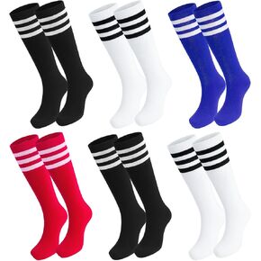 Kids Soccer Socks, Striped Knee High Tube Socks Breathable Youth Athletic Sock Football Uniform Sports Sock in Saudi Arabia